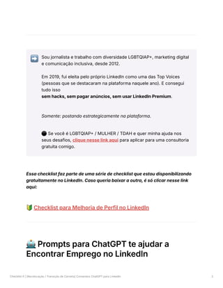 Checklist Comandos-ChatGPT para LinkedIn | PDF