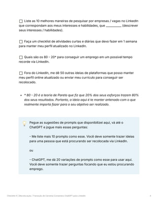 Checklist Comandos-ChatGPT para LinkedIn | PDF
