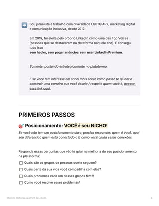 Checklist Melhorias para Perfil LinkedIn | PDF