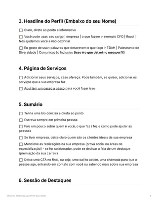 Checklist Melhorias para Perfil LinkedIn | PDF