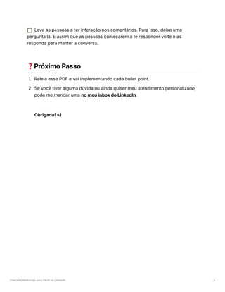 Checklist Melhorias para Perfil LinkedIn | PDF