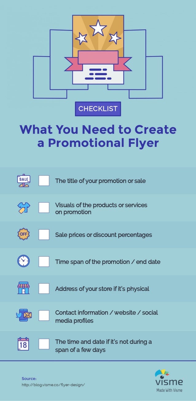 checklist infographic what you need to create a promotional flyer