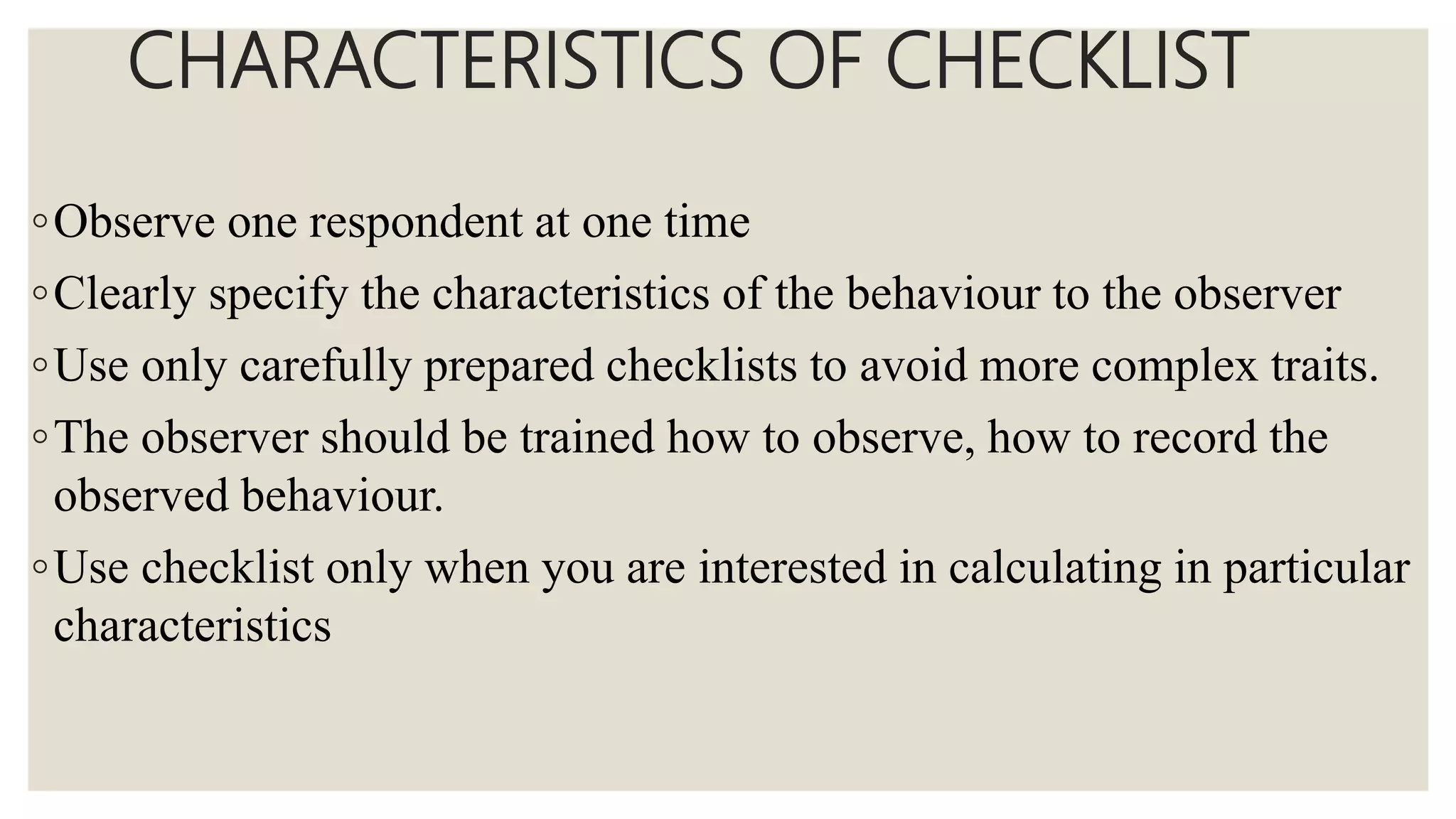 Checklist and rating scale | PPTX