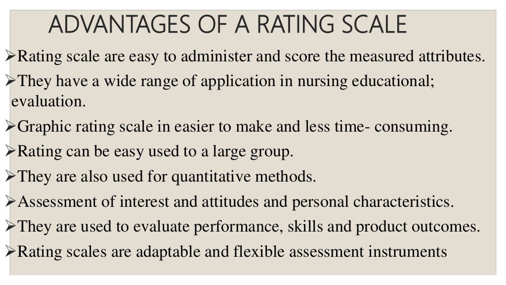 Checklist and rating scale