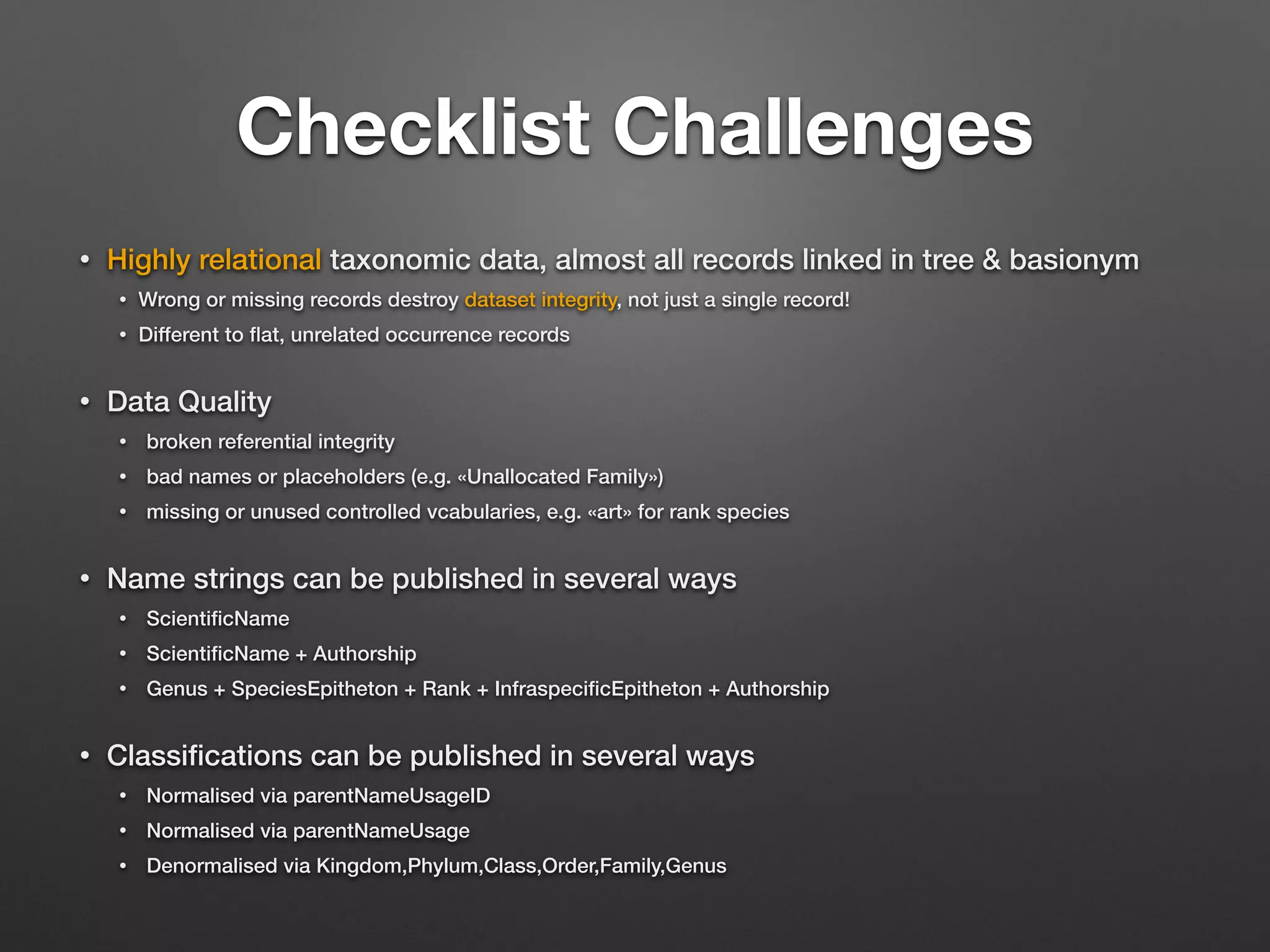 GBIF Checklist bank and the backbone | PDF