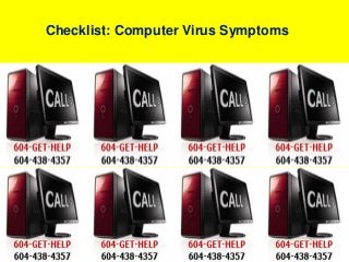 Checklist: Computer Virus Symptoms
 