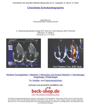 Checkliste Echokardiographie. Hypertrophe Kardiomyopathie. HCM . dilatative Cardiomyopathie. DCM