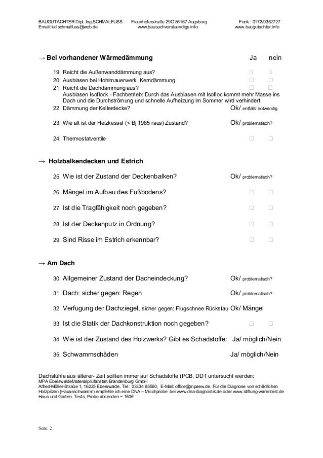 Checkliste hauskauf von bausachverständigen dieter schmalfuß Checkliste hauskauf von bausachverständigen dieter schmalfuß
