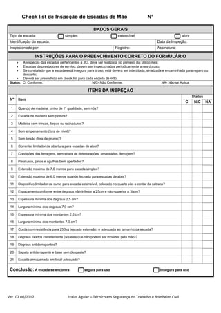 Checklist Rampa Check List Escadas | PDF