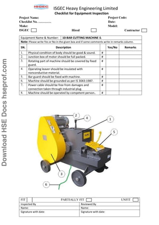 Checklist for All Construction Equipment hseprof.com.pdf