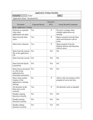 Computer Apps Checklist Check listfordesktopapp | DOC