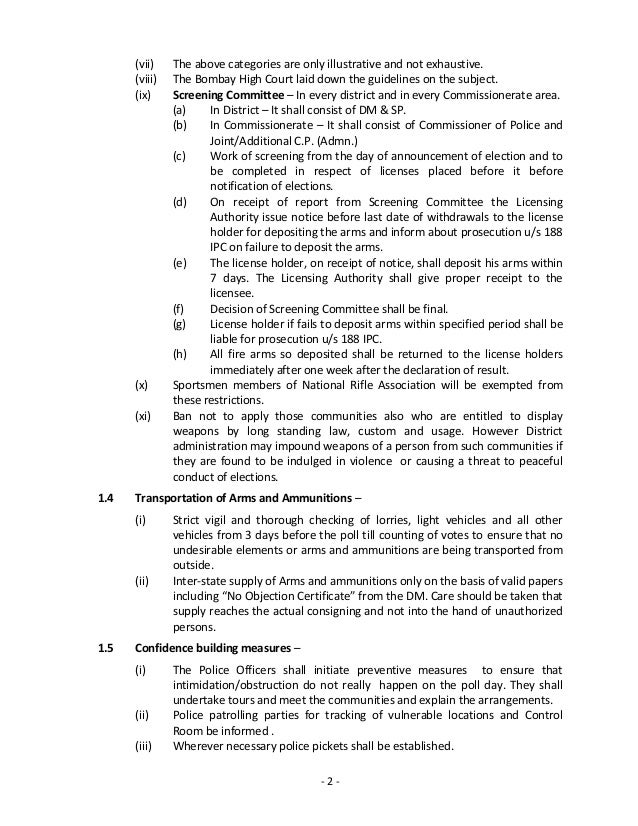 Checklist for police officers 2014