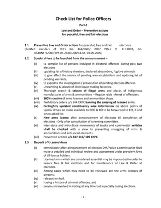 Checklist for police officers 2014 | PDF