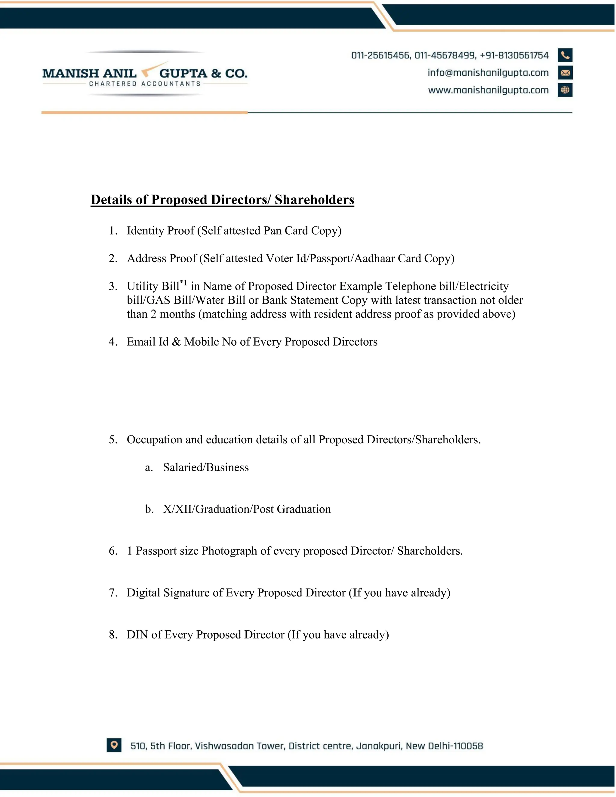 Check List for Private Limited Incorporation.pdf