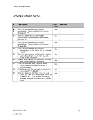 Mobile App Testing Checklist | DOC