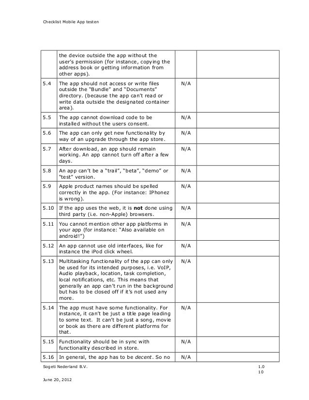 Mobile App Testing Checklist / Mobile App Testing Checklist Release