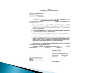 Checklist of Requirements