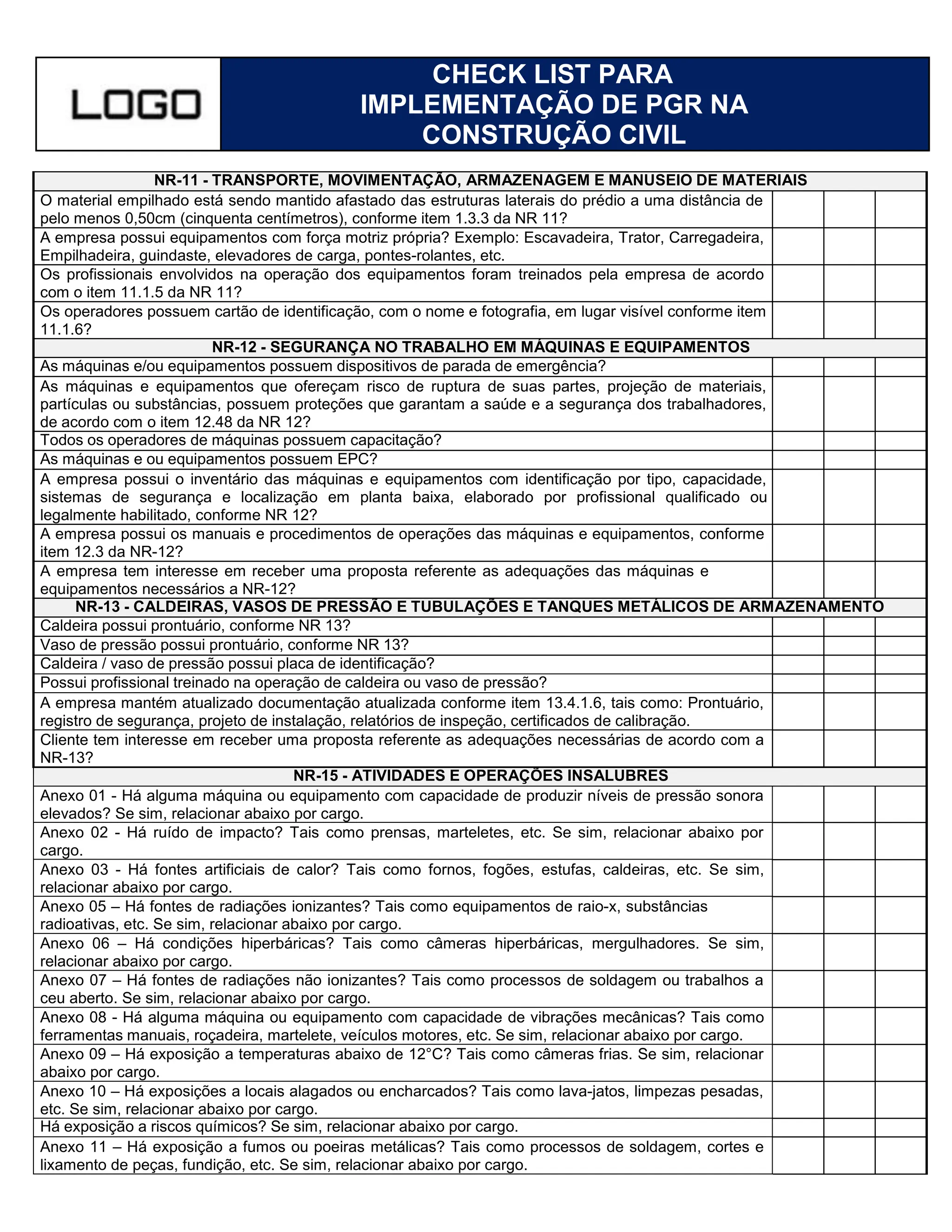 Civil Checklist Check Check List para Implementação de PGR na Construção Civil.docx (1).docx