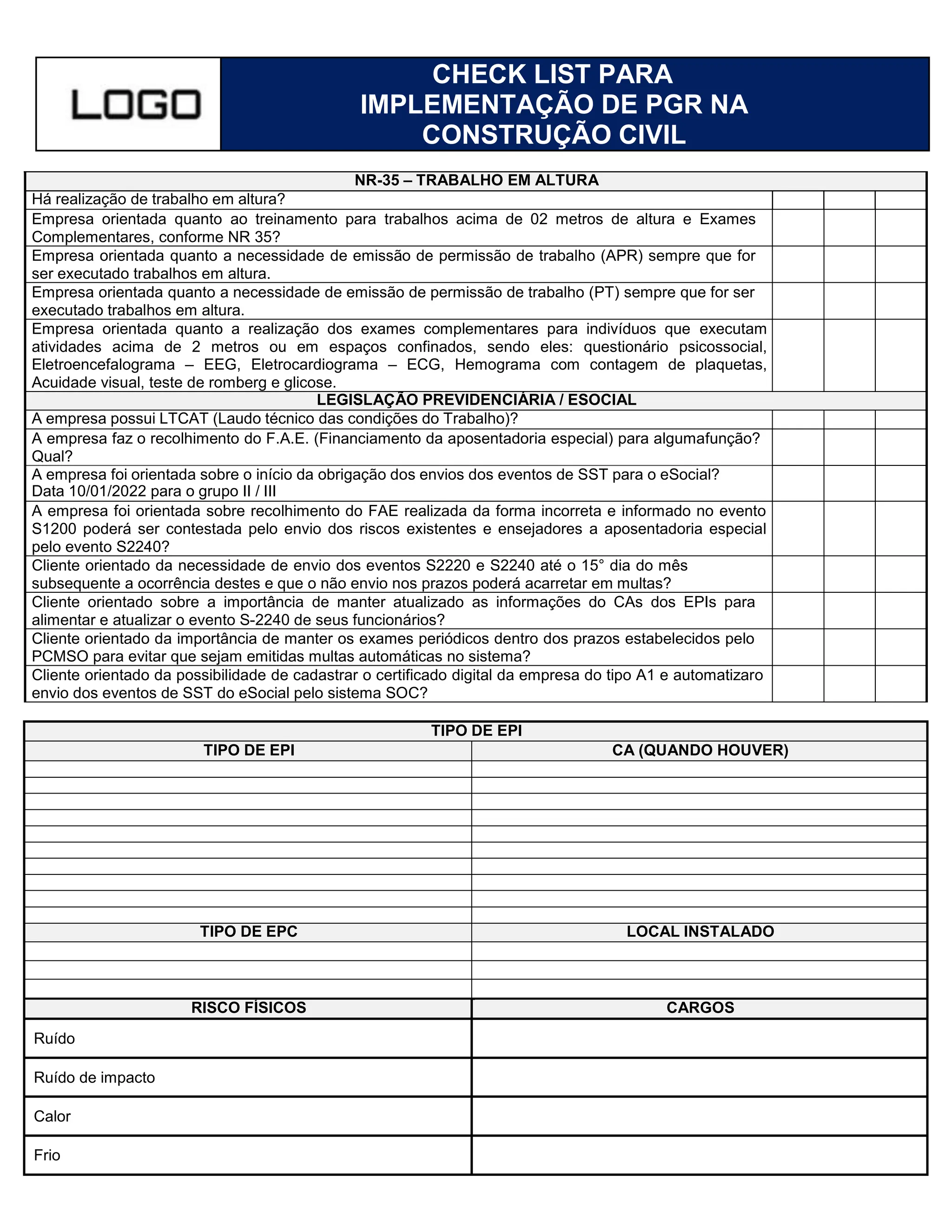 Civil Checklist Check Check List para Implementação de PGR na Construção Civil.docx (1).docx