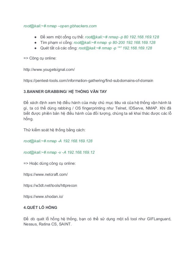 Checklist Pentest Hệ Thống Mạng Pentest Network Checklist