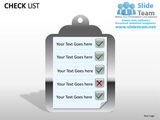 Check list powerpoint presentation slides ppt templates | PDF