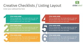 Slides Structuring Checklist Checklists Diagrams Google Slides Presentation Template - SlideSalad | PPTX