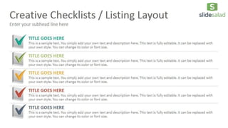 Slides Structuring Checklist Checklists Diagrams Google Slides Presentation Template - SlideSalad | PPTX