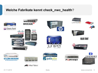 Welche Fabrikate kennt check_nwc_health? 
21.11.2014 www.consol.de 3 
Seite 
 