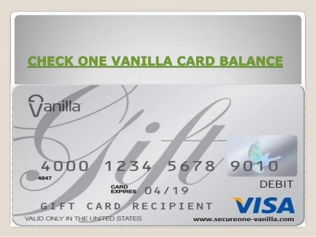 So how would I Check OneVanilla Card Balance One Vanilla