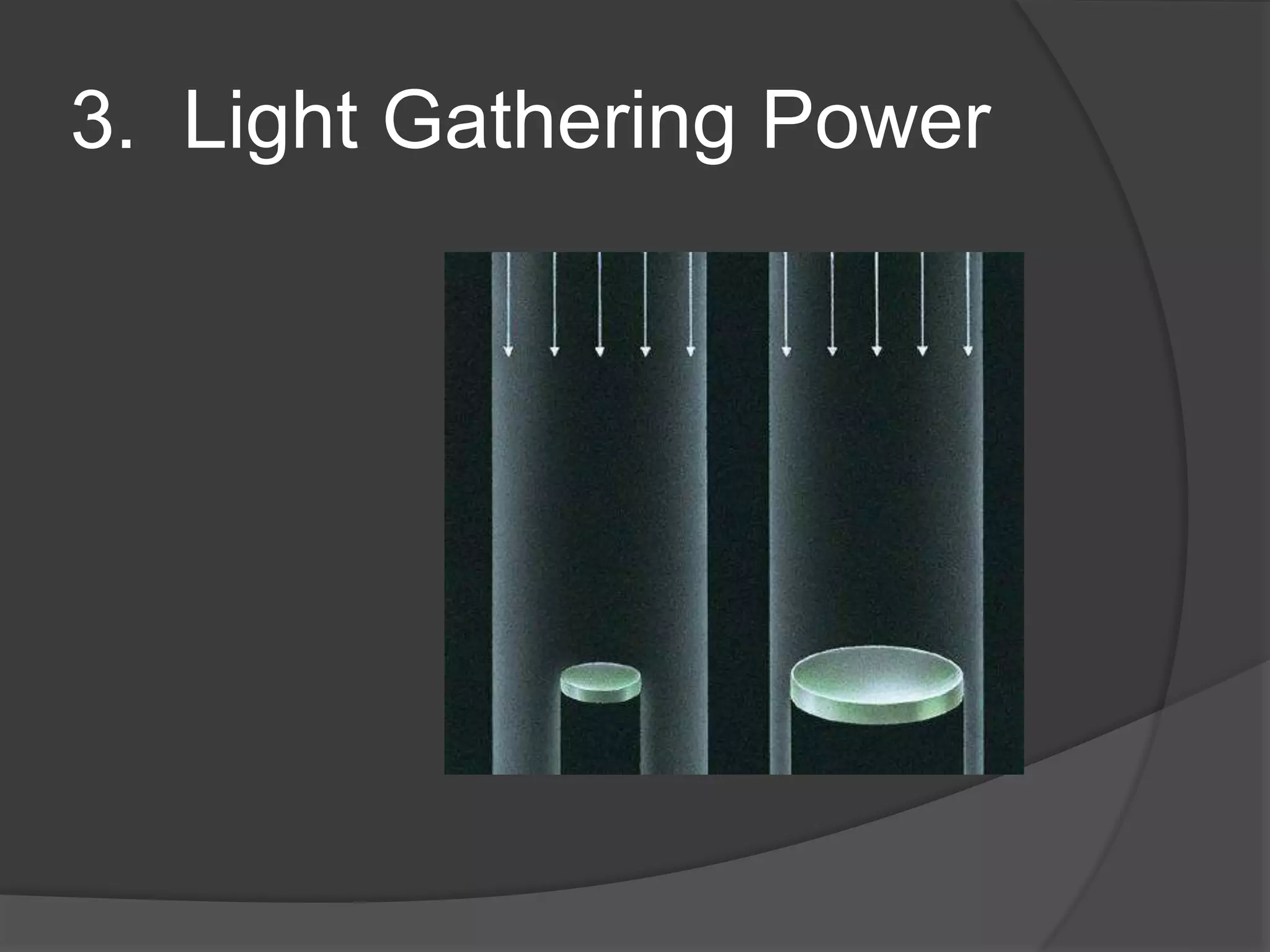 3. Light Gathering Power
 