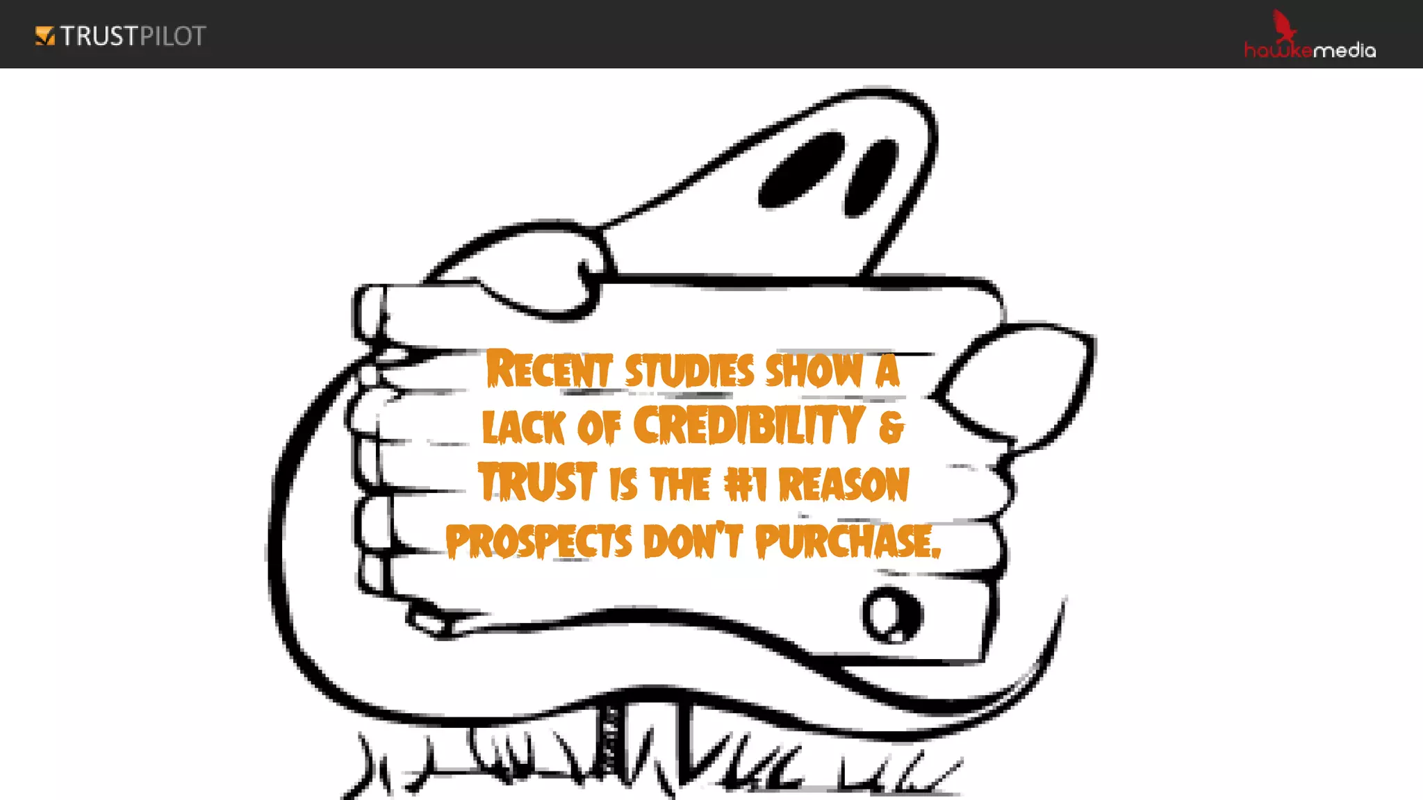 Recent studies show a
lack of CREDIBILITY &
TRUST is the #1 reason
prospects don’t purchase.
 