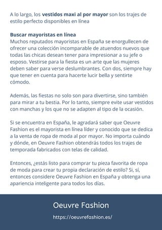 Echa Un Vistazo a Ropa de Moda de Alta Gama Al Por Mayor En Línea