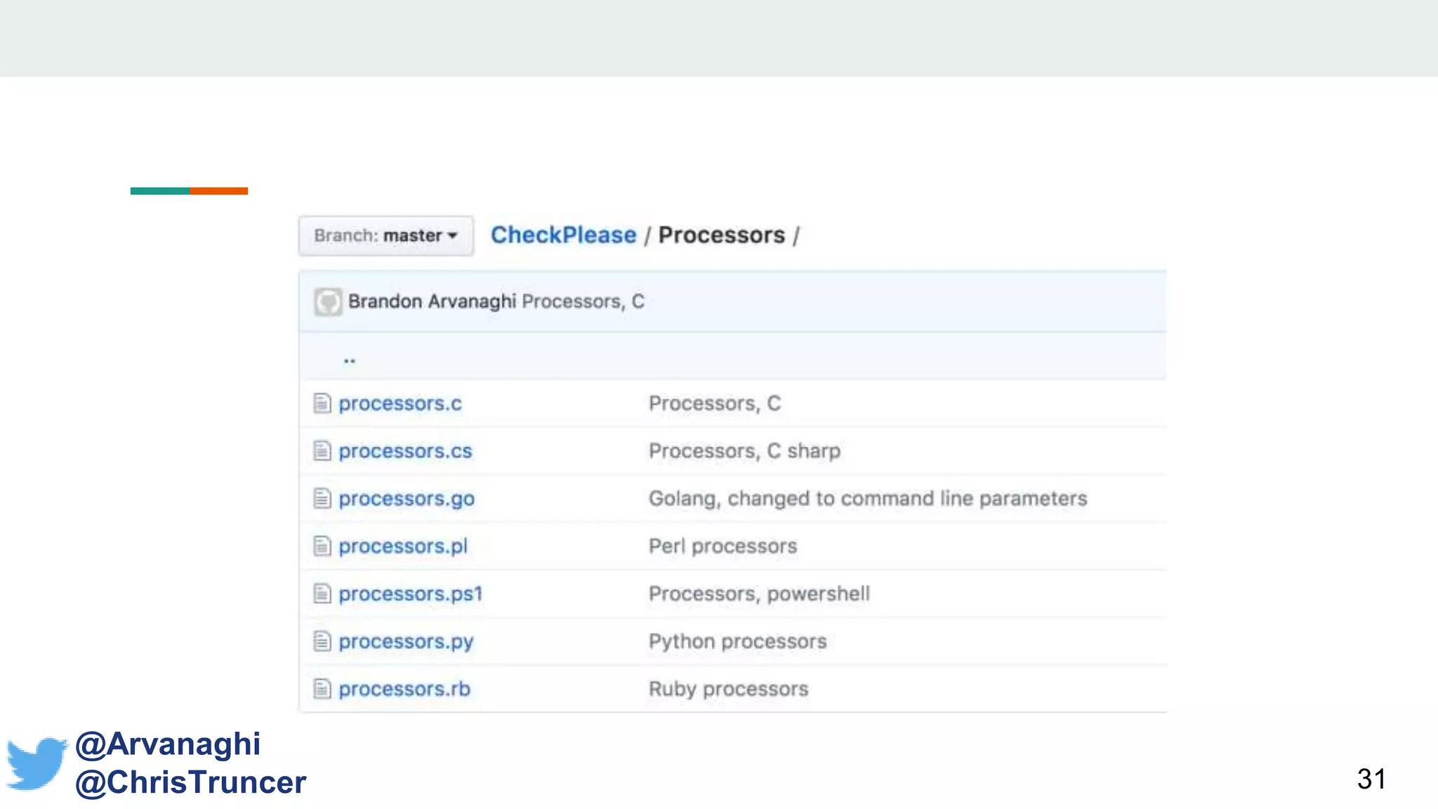 31
@Arvanaghi
@ChrisTruncer
 