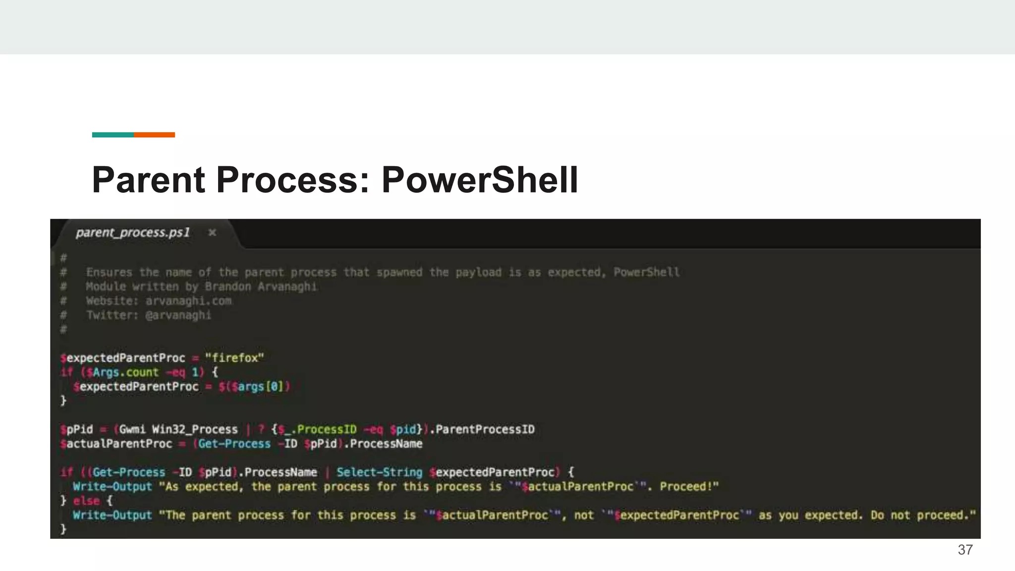 Parent Process: PowerShell
37
 