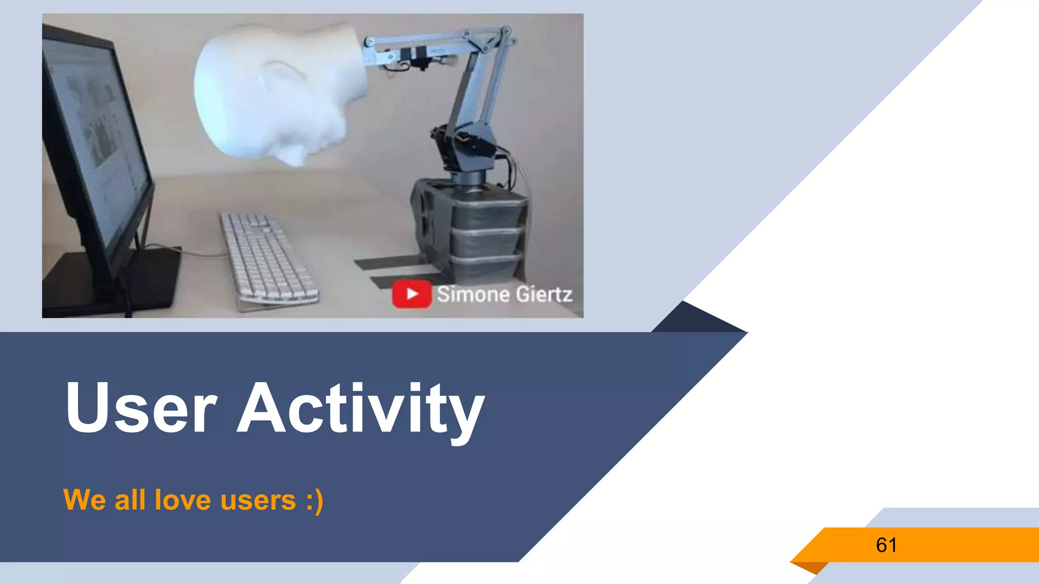 User Activity
61
We all love users :)
 