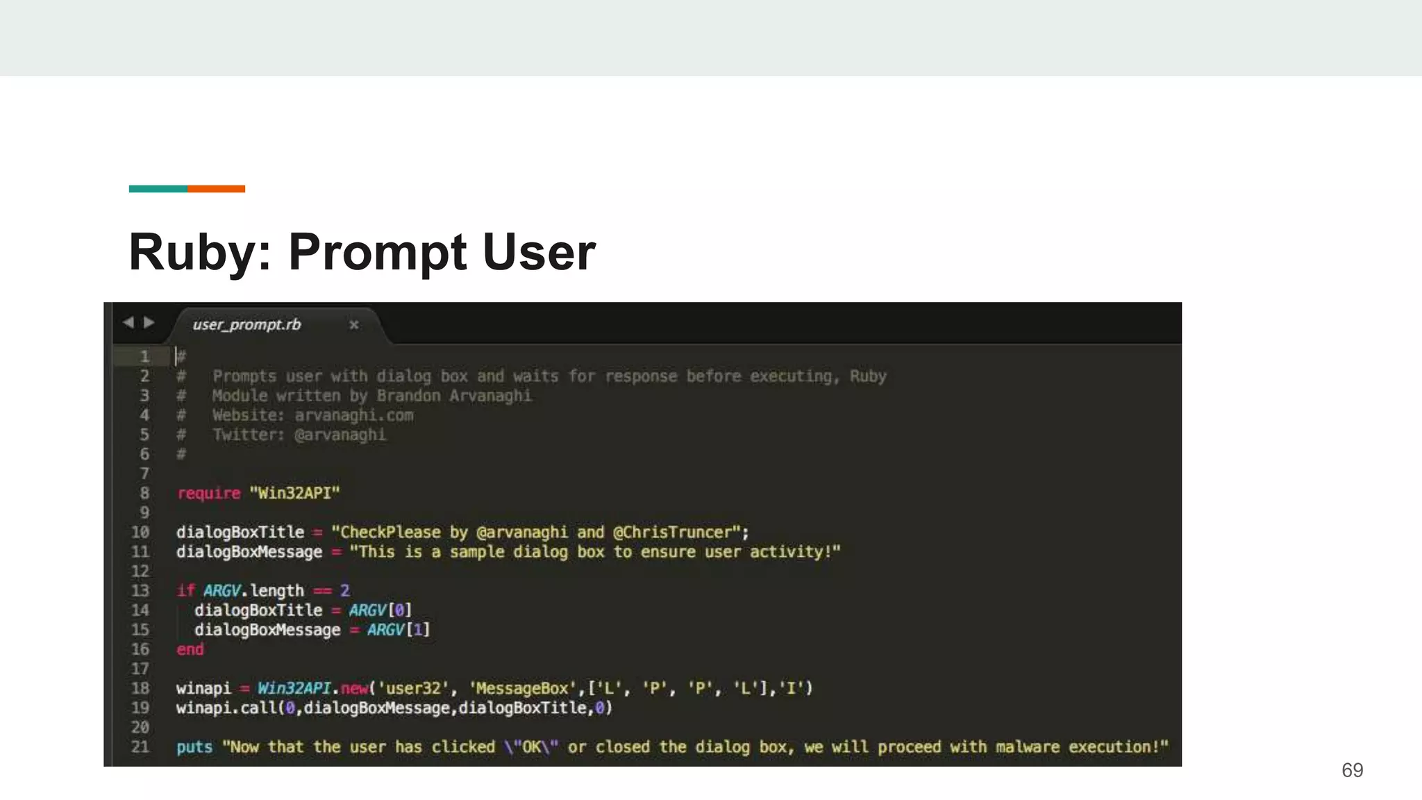 Ruby: Prompt User
69
 
