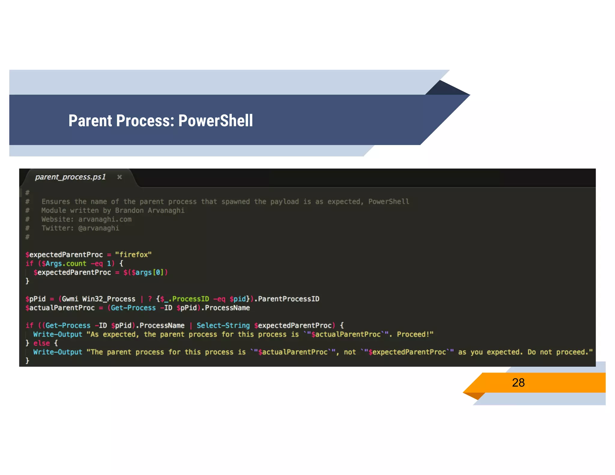 Parent Process: PowerShell
28
 