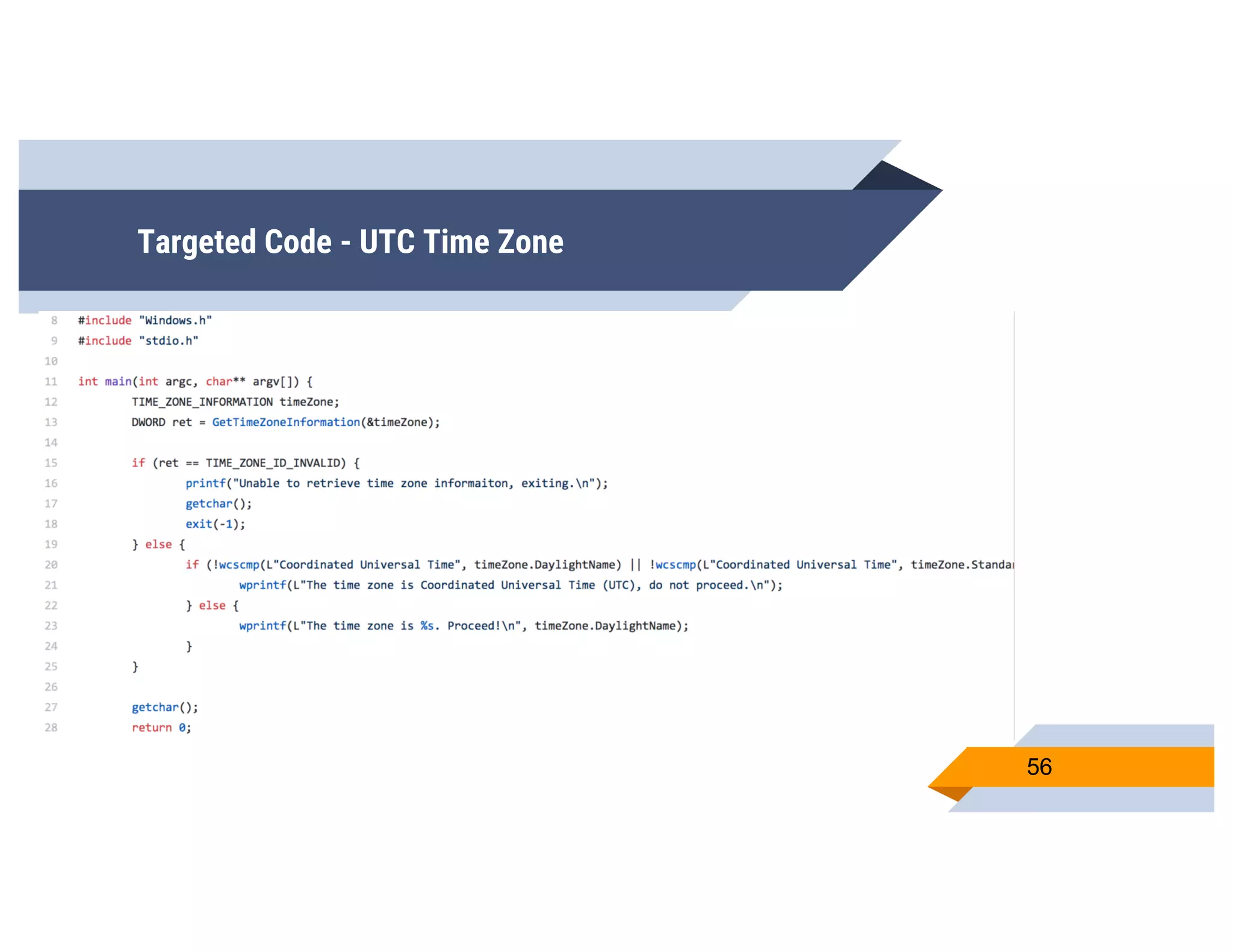 Targeted Code - UTC Time Zone
56
 