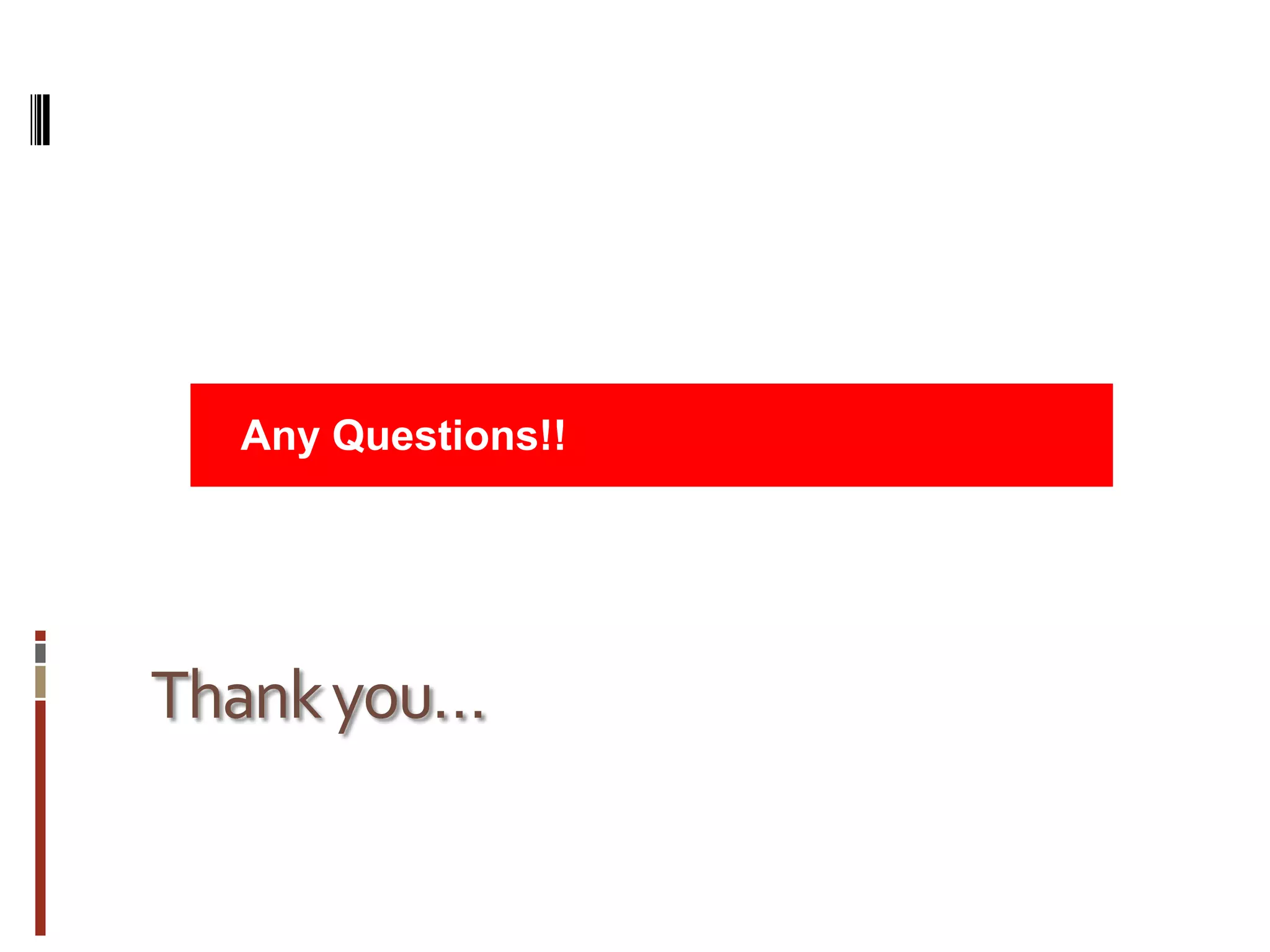 SmartArt turns your bullet points into graphics in a single click. You can even change your graphic layout to find just the right way to express your idea.  Any Questions!!Thank you…