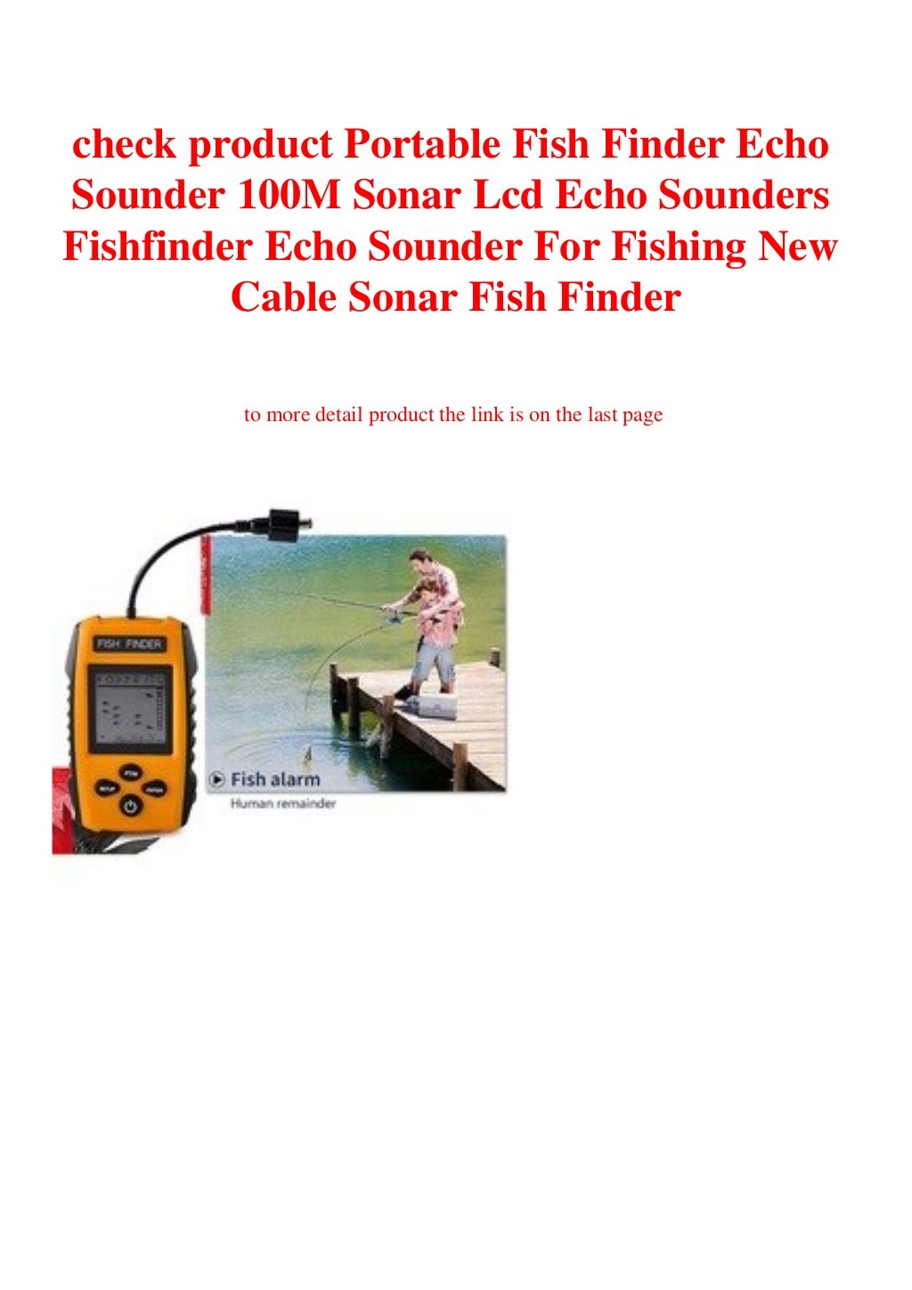 check product Portable Fish Finder Echo Sounder 100M Sonar Lcd Echo
