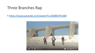 Three Branches Rap
• https://www.youtube.com/watch?v=ZCB8EOY5d48
 