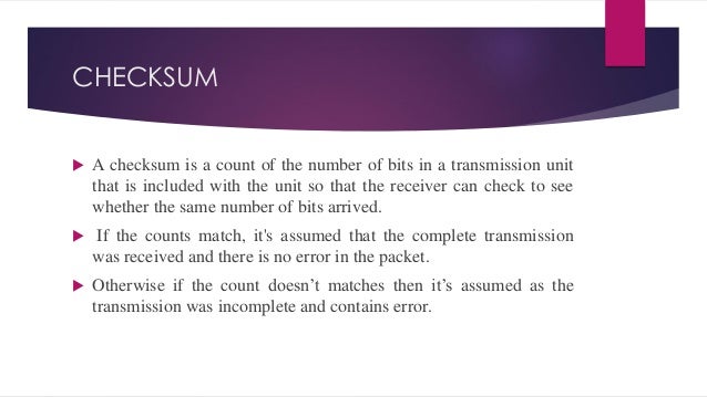 checksum definition checksum definition