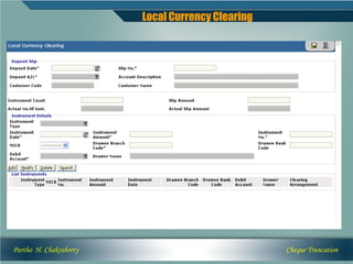 Local Currency Clearing




Partho H. Chakraborty                             Cheque Truncation
 