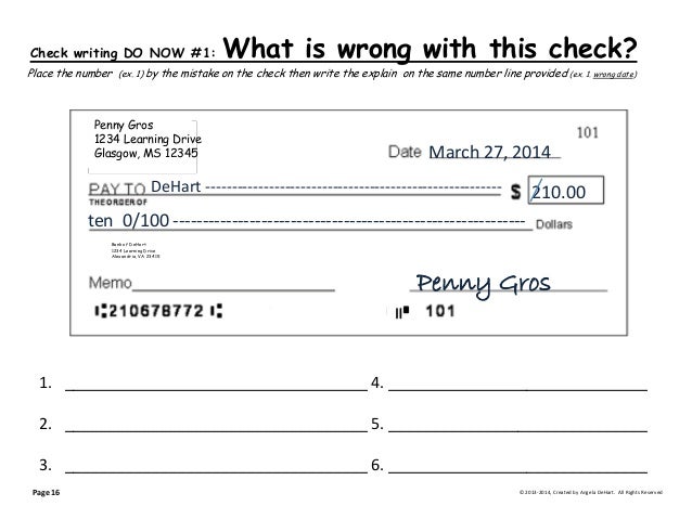 checking writing 7 do now checks writing check
