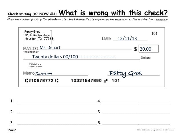 Checking Writing: 7 Do Now Checks