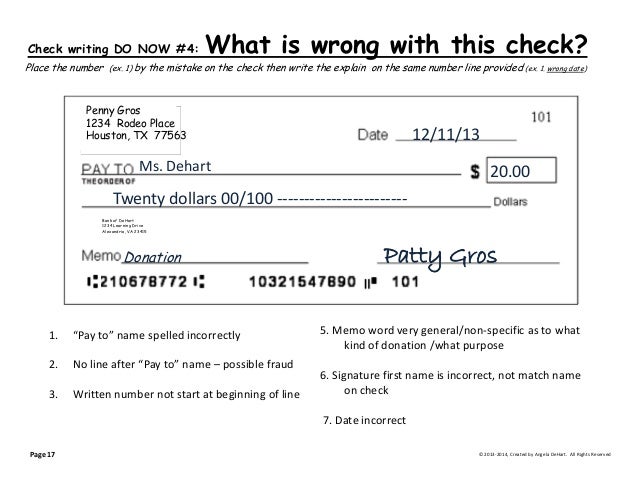 How to write a check cents