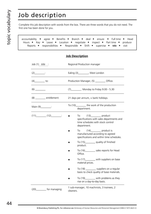 Check Your English Vocabulary For Human Resources