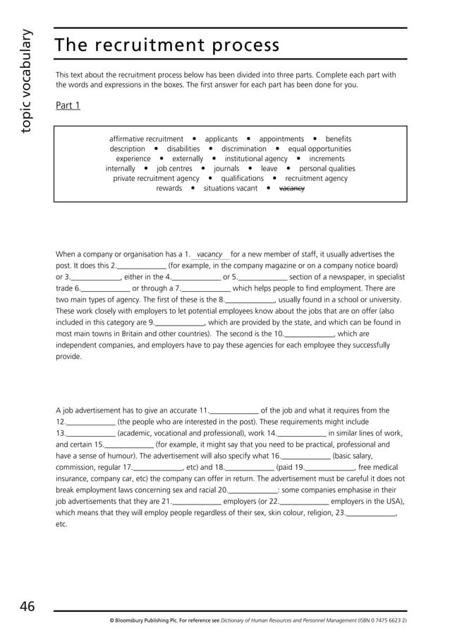Check Your English Vocabulary For Human Resources