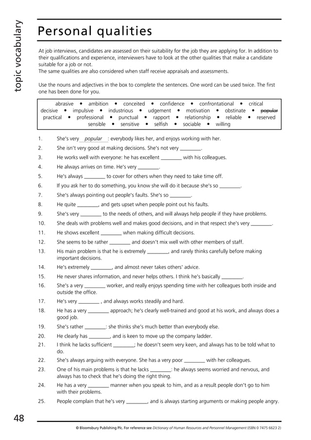 Check Your English Vocabulary For Human Resources