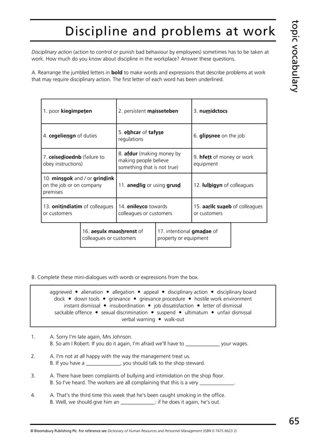 Check Your English Vocabulary For Human Resources